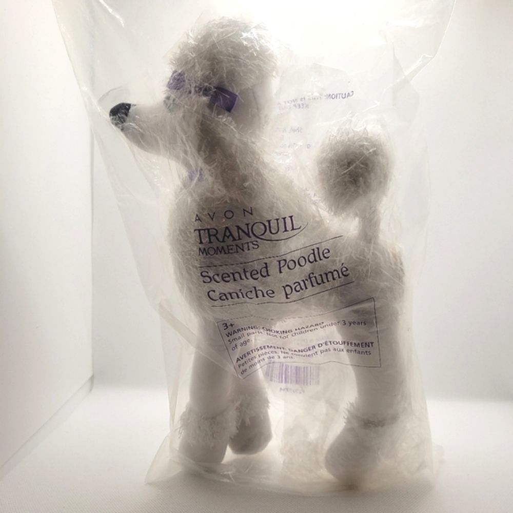 Avon Tranquil Moments Plush Poodle White Scented Vintage New Old Stock